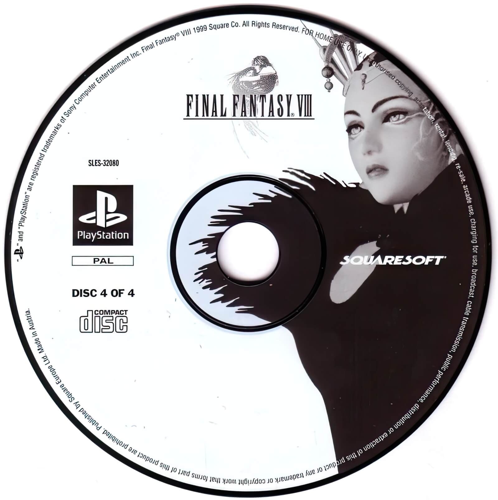 Лицензионный диск PAL Final Fantasy 8 для PlayStation